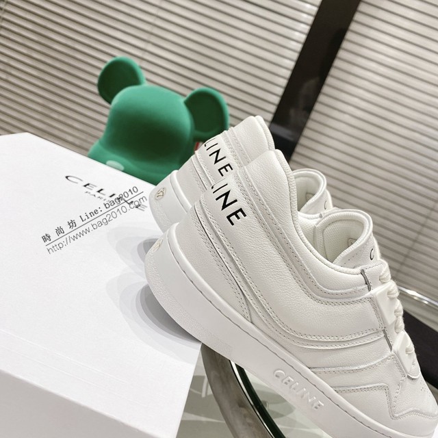 Celine專櫃女鞋 賽琳頂級原版2021春夏走秀情侶款CT-04TRAINER系列運動鞋小白鞋 dx2791